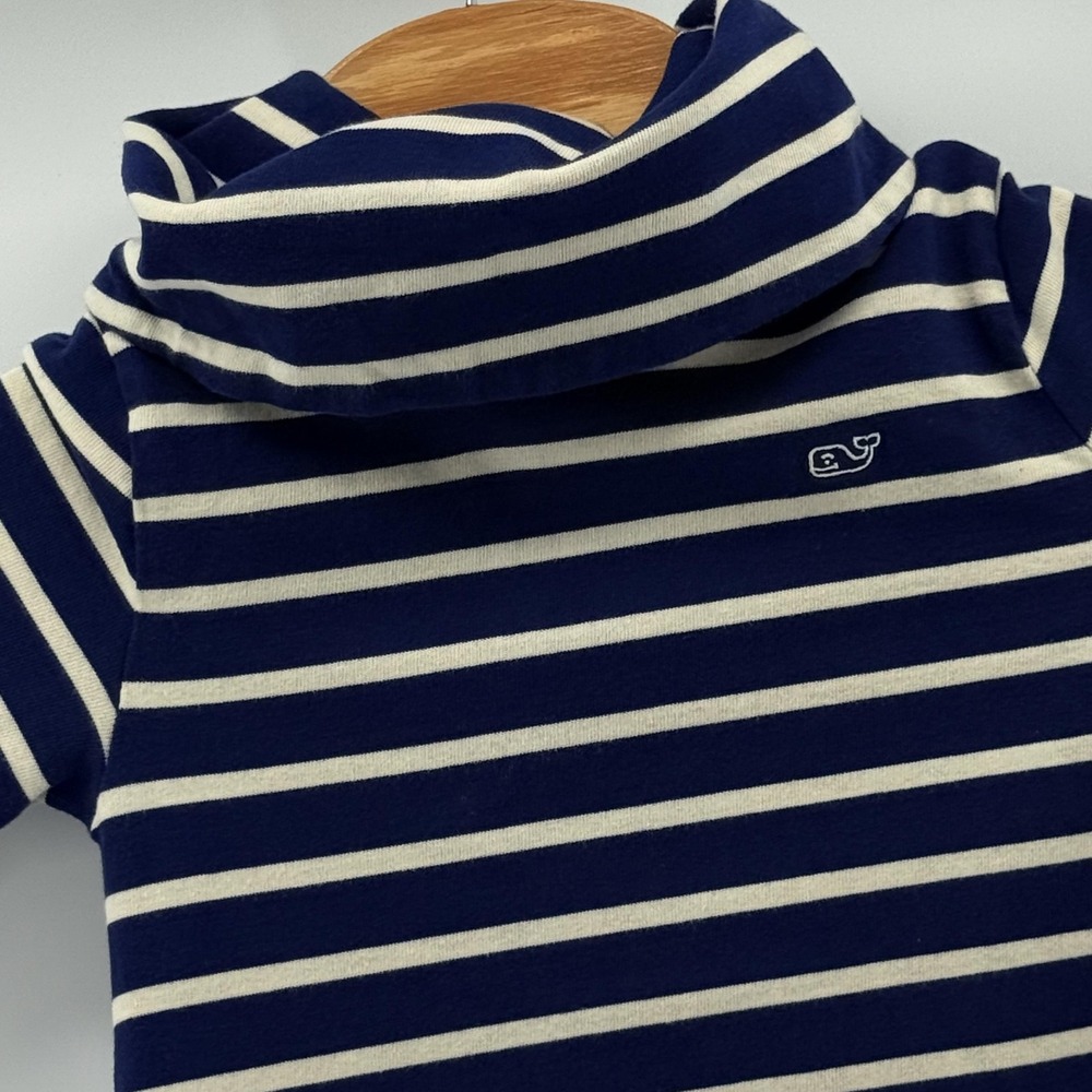 Vineyard Vines Dress Girls Small Striped LS‎ Pullover Nautical Embroidered Whale